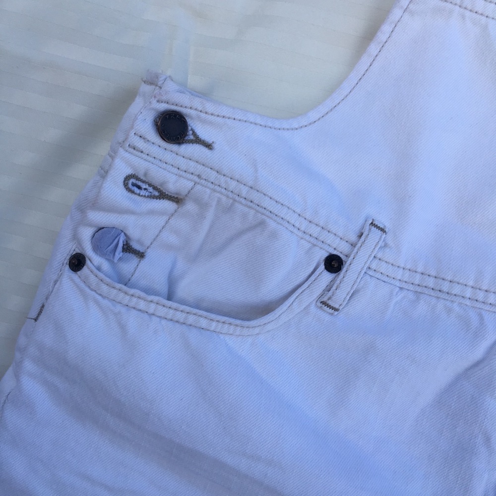 Free People Strappy Denim Shorts Overall White 31 - Picture 2 of 4